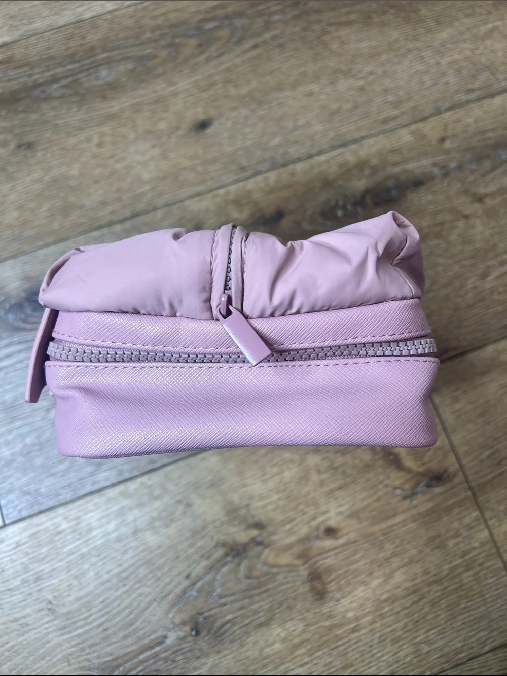 New Rare Beauty Mauve Puffy Toiletry Bag